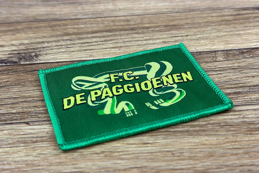 rechthoekige geweven patch voor FC De Paggioenen
